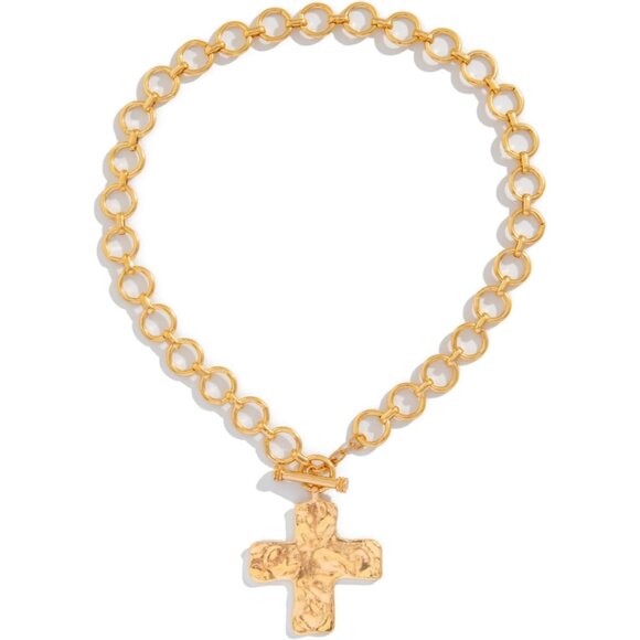 Chunky Cross Necklace for Women - Vintage Statement Jewelry with Toggle Clasp - Picture 7 of 7